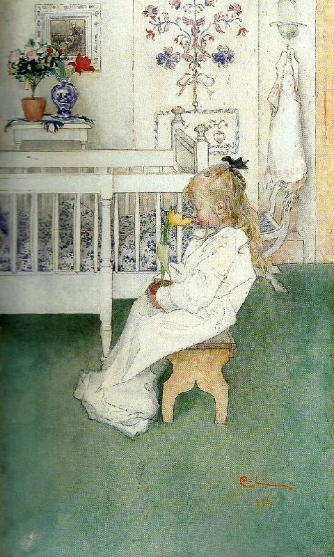 i nattskjortan, Carl Larsson